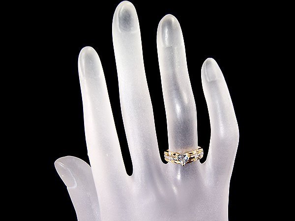 [ jewelry ultimate ] stylish Heart design! natural aquamarine 0.39ct& diamond 0.04ct high class K18YG&Pt900 ring k8153vm[ free shipping ]