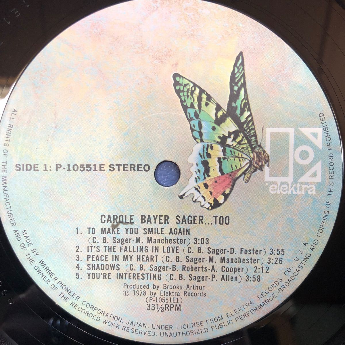 c LP キャロル・ベイヤー・セイガー Carole Bayer Sager...TOO レコード 5点以上落札で送料無料_画像4