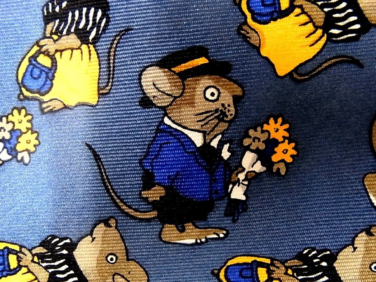 ♪C5491【鼠・ネズミ・花】ネクタイ♪_画像1