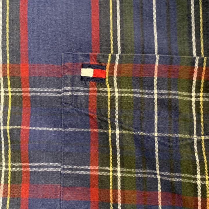 【TOMMY HILFIGER】90sフラッグタグ 半袖BDチェックシャツ 古着