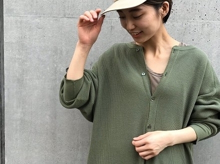 Deuxieme Classe AMERICANA ドゥーズィエムクラス別注 アメリカーナ 2019SS サーマル ロングカーディガン ワンピース FREE カーキ ゆったり_画像10