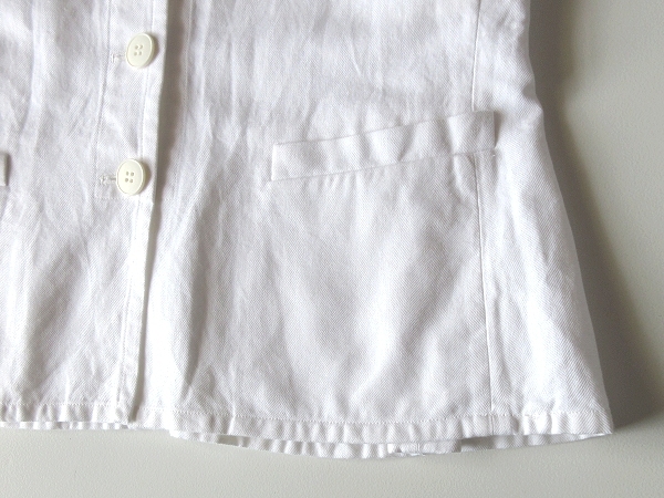  редкий 00s Vintage agnes b. Agnes B хлопок linen4B жакет tailored jacket 40 белый белый сделано в Японии 