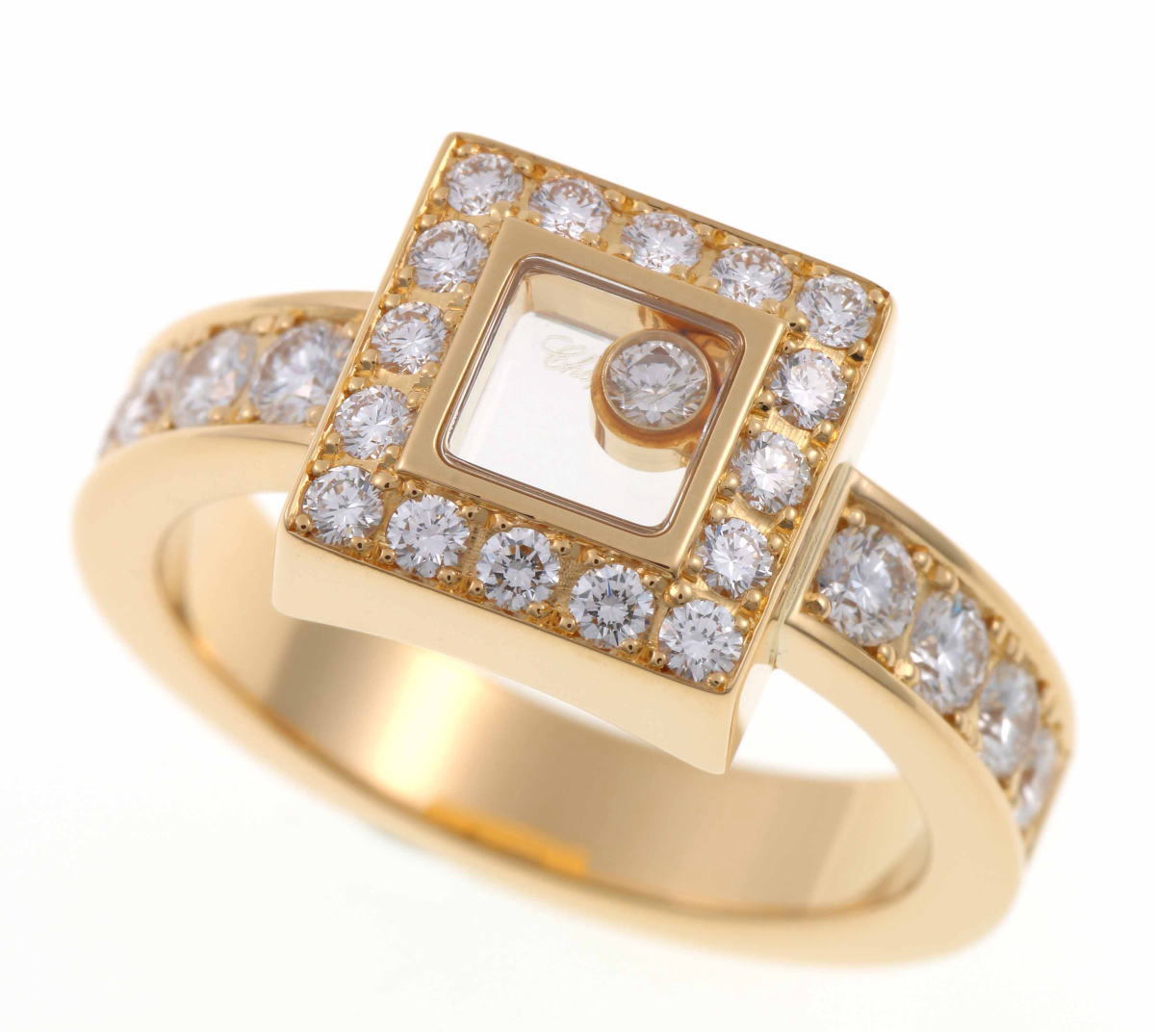 Chopard Chopard happy бриллиант квадратное #14 кольцо 82/2939-20 желтое золото 750YG 2310338