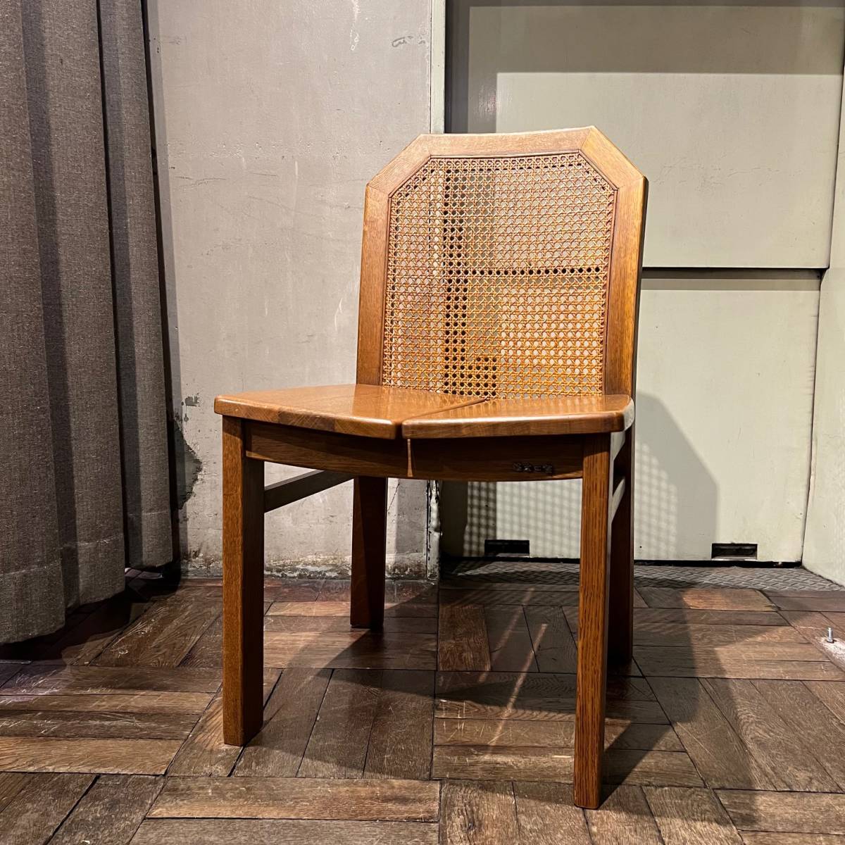 vintage ヴィンテージ 浜本工芸 ダイニングチェア Dining Chair ラタン 70s 80s モダン ミッドセンチュリー 天童木工 飛騨 カリモクの画像1