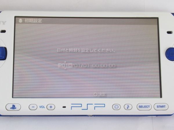 AB 3-4 SONY ソニー PSP-3000 本体のみ プレイステーションポータブル ホワイト／ブルー バッテリー付 動作確認済_画像9