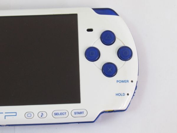 AB 3-4 SONY ソニー PSP-3000 本体のみ プレイステーションポータブル ホワイト／ブルー バッテリー付 動作確認済_画像4