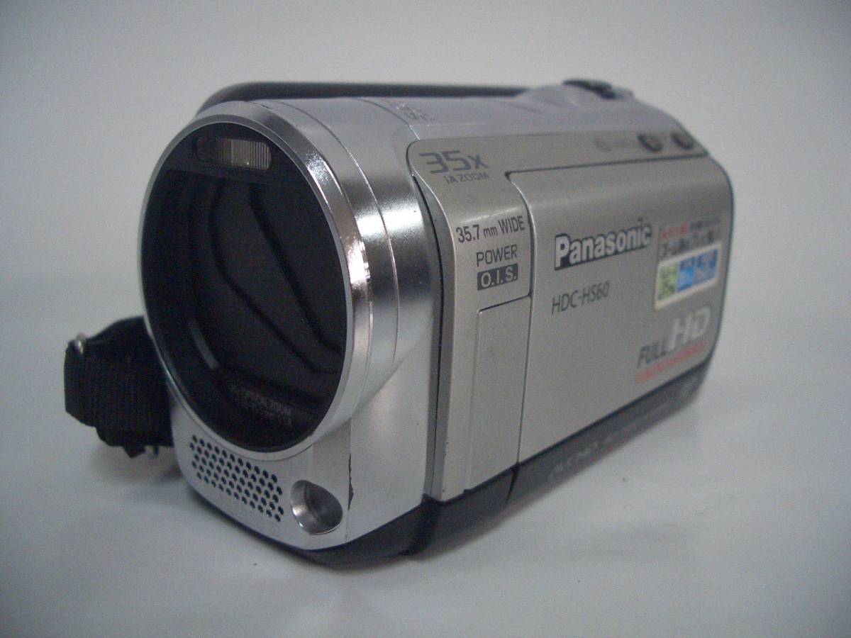カ/Panasonic/パナソニック/HDC-HS60/ビデオカメラ/10年製/5.0MP/絞り1:1.8/f=3.02-75.5mm/チャージャー有/外観 光学ダメージ有★カ-2635★_画像2