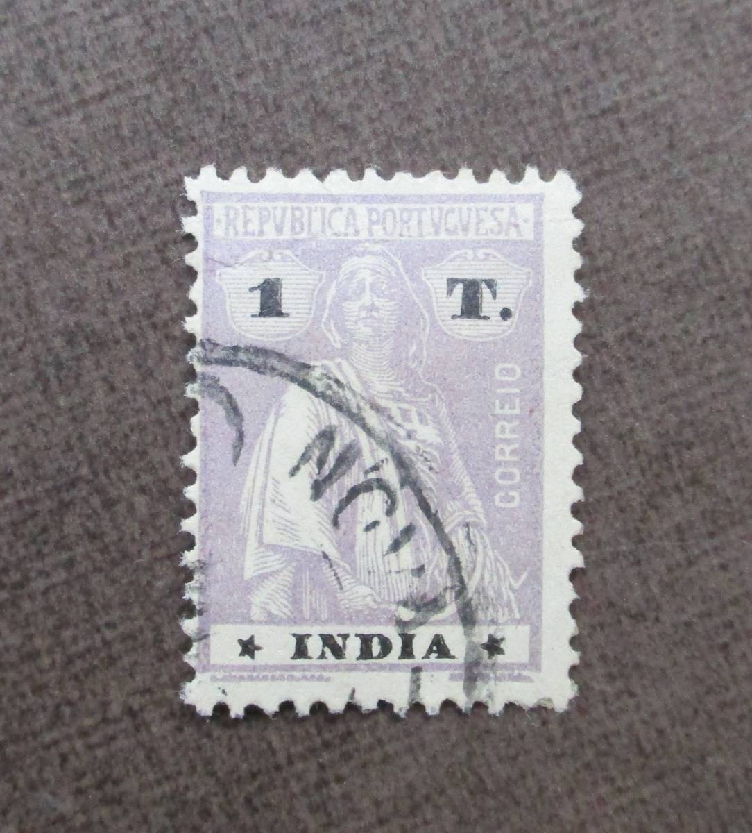 PORTUGUESE INDIA　　SCカタログ＃375T　　1t　　使用済　　中古品_画像1