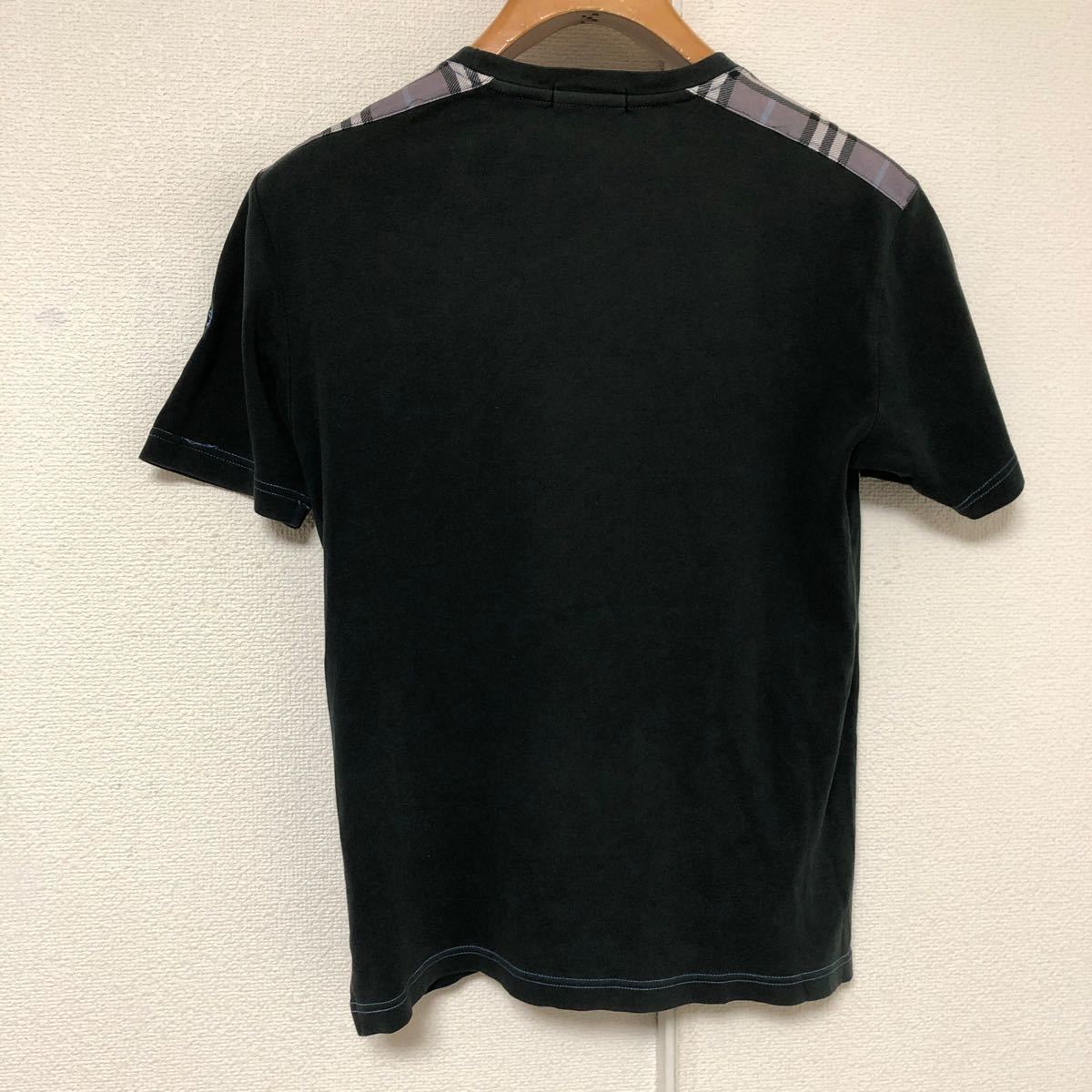 日本製バーバリーブラックレーベルBURBERRY BLACK LABELノバチェック切り替えTシャツ2三陽商会_画像6