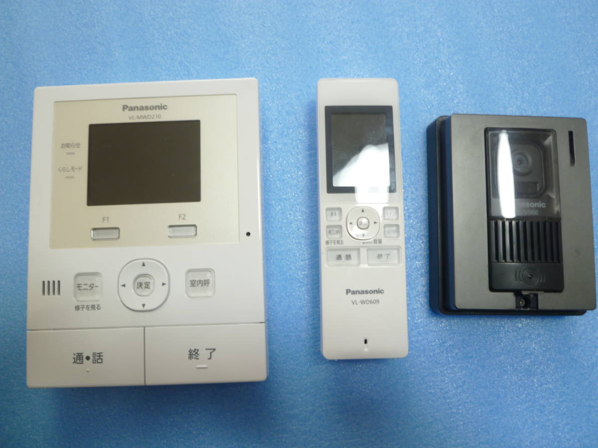 Panasonic テレビ ドアホン インターフォン ワイヤレスモニター子機 玄関子機付き 中古 ジャンク扱い VL-MWD210K VL-V566-S VL-WD609_画像9