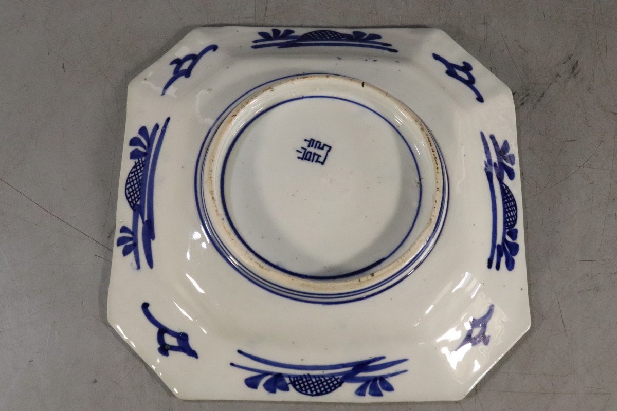E199　伊万里ベロ藍皿/染付八角皿/和骨董/和食器/料理皿/アンティーク器/_画像5
