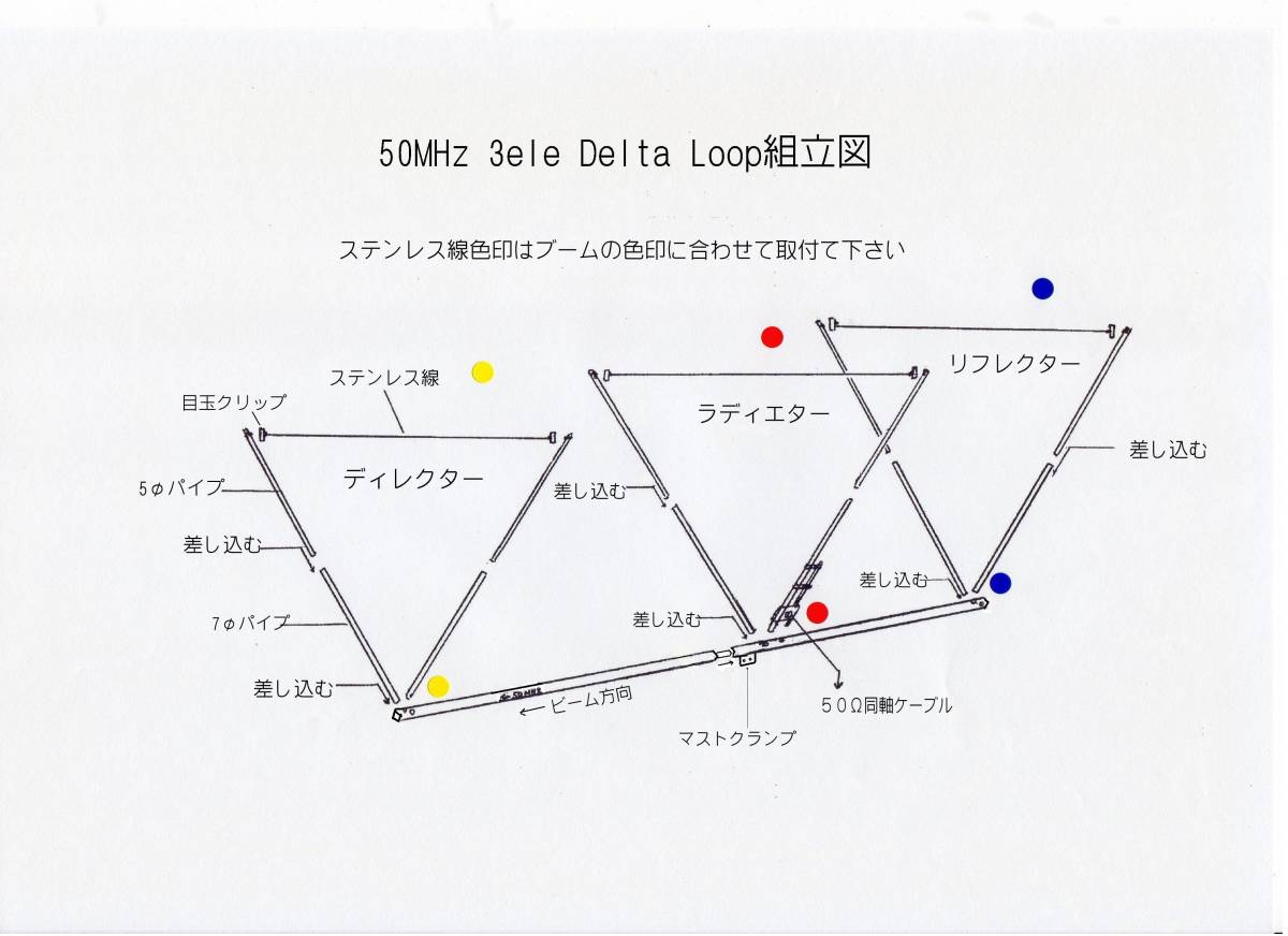 ★移動用に超軽量(1kg以下）50MHz 3EL DELTA LOOP アンテナ★_画像8