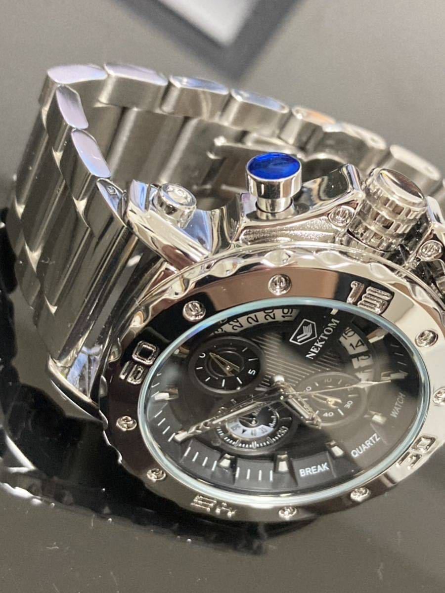 大特価人気　メンズ腕時計　オマージュデイトナ　カジュアルスポーツウォッチ　ステンレススチール　防水腕時計　フランクHR2143_画像4