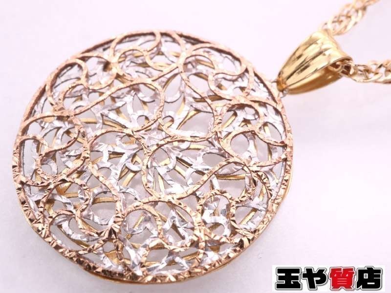 s Lee color Circle ska si pendant screw necklace K18YG PG WG yellow gold pink gold white gold beautiful goods 