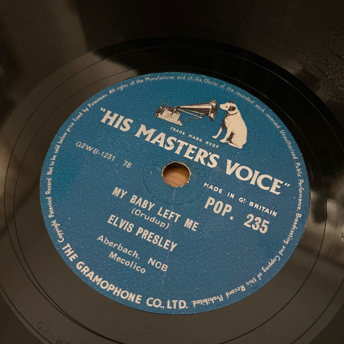 Elvis Presley　I Want You, I Need You, I Love You / My Baby Left Me　His Master's Voice　エルビスプレスリー　SP盤　蓄音機_画像6