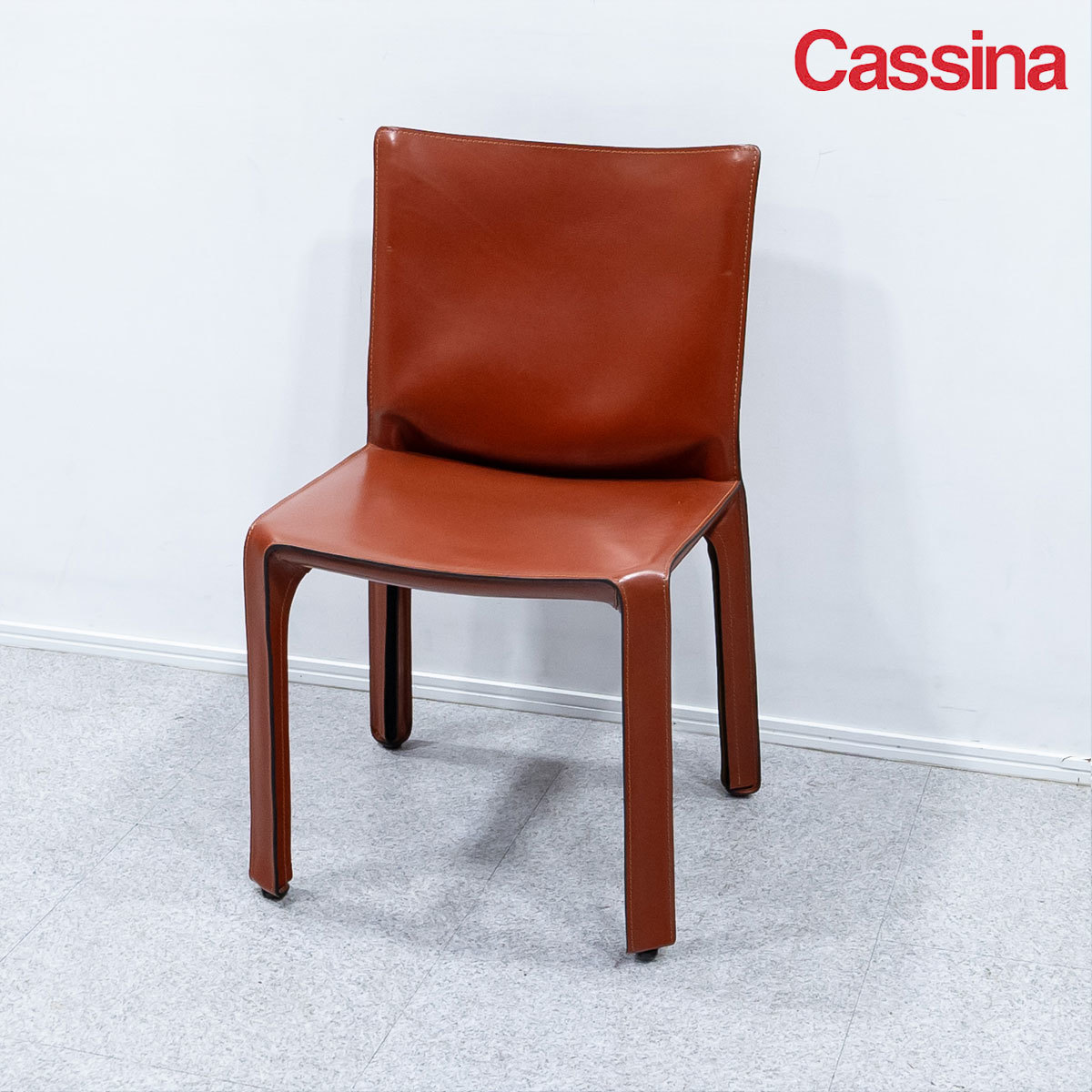 【中古品】Cassina カッシーナ 412 CAB キャブ アームレス ダイニング チェア レザー マリオ・ベリーニ 定価24万【2】の画像1