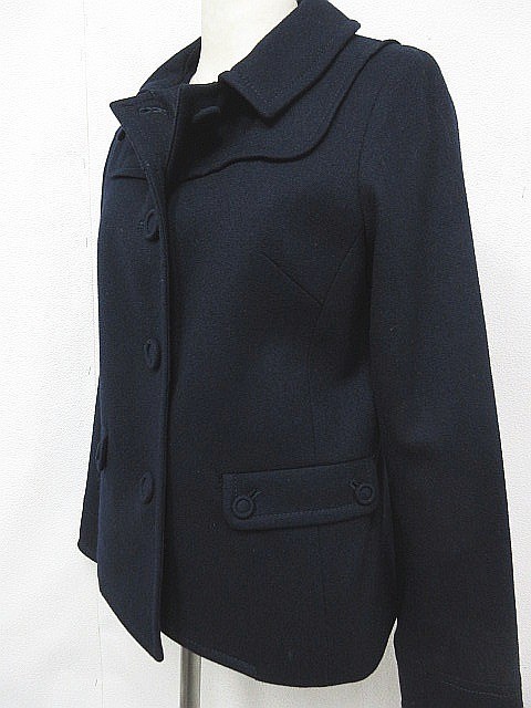[ бесплатная доставка ] Child Woman CHILD WOMAN короткий шерстяное пальто жакет темно-синий F размер # контрольный номер L20702AWS19-181221-50