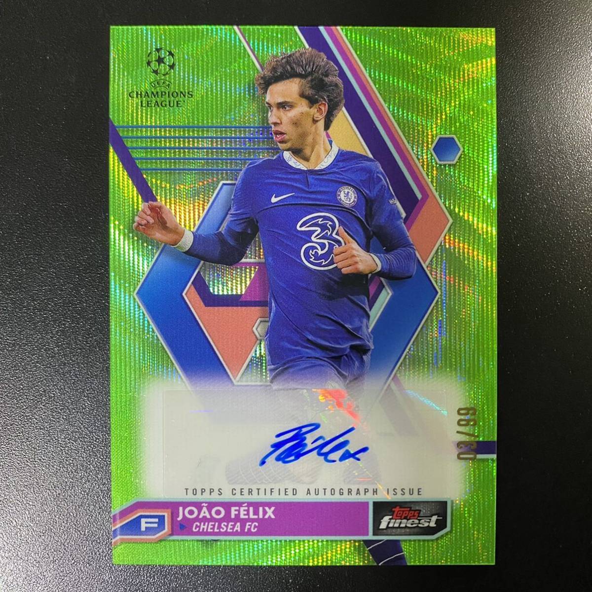 Joao Felix 2022-23 Topps Finest Refractor Auto Chelsea 直筆サインカード ジョアン・フェリックス /99_画像1