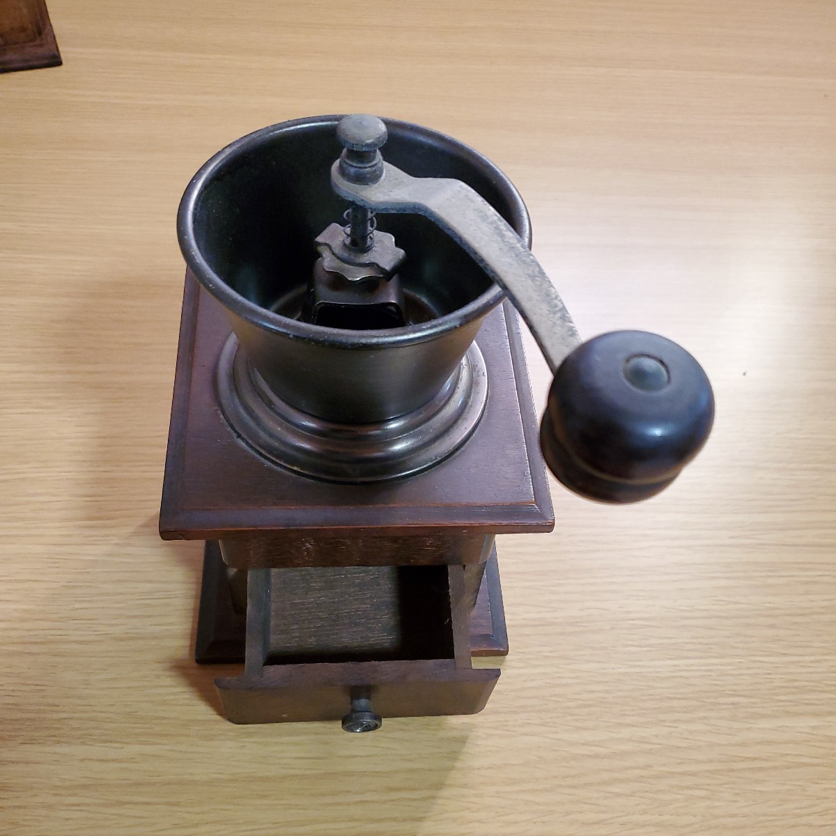 コーヒーミル カリタ Kalita ドームミル 手挽き 手動式 アンティーク レトロ 珈琲 木製 手動_画像7