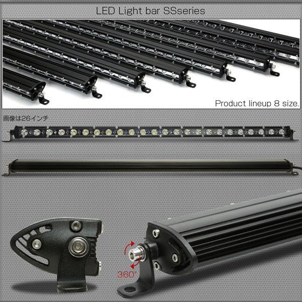 LEDライトバー 8インチ 18W 超軽量 SSシリーズ 薄型 30度スポット パターン ワークライト 作業灯 IP67 12V/24V対応 P-473_画像3