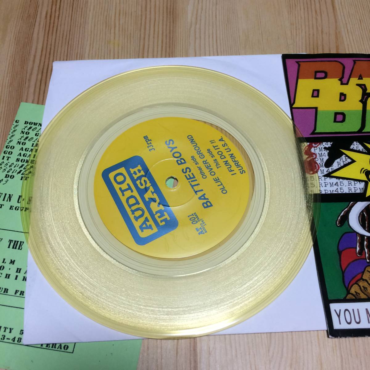 Batties Boys Over Ground!! 1997 Clear Yellow Vinyl カラーレコード アナログ 7インチ シングル レコード ザ・バティーズ・ボーイズの画像4