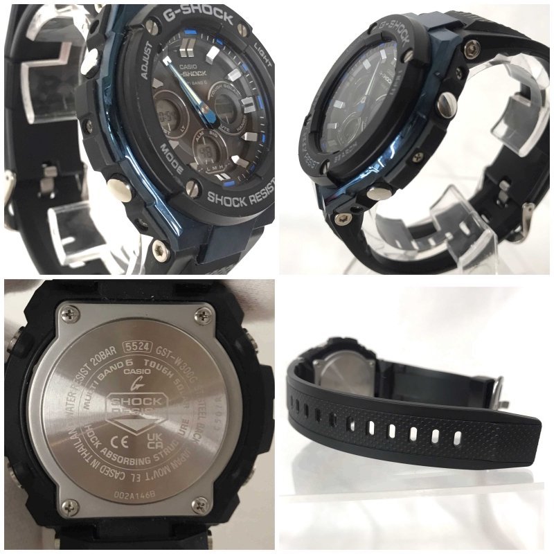 Ｇ－ＳＨＯＣＫ ＣＡＳＩＯ カシオ ＧＳＴ－Ｗ３００Ｇ デジタル アナログ 黒 青 腕時計 防水 電池 ソーラー 時計/266_画像4