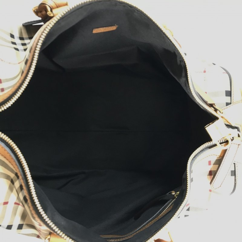 中古 ＢＵＲＢＥＲＲＹ トラベル 旅行 大容量 鞄 ブランド ノバチェック ボストンバッグ バーバリー ブラウン系 鞄/218_画像3