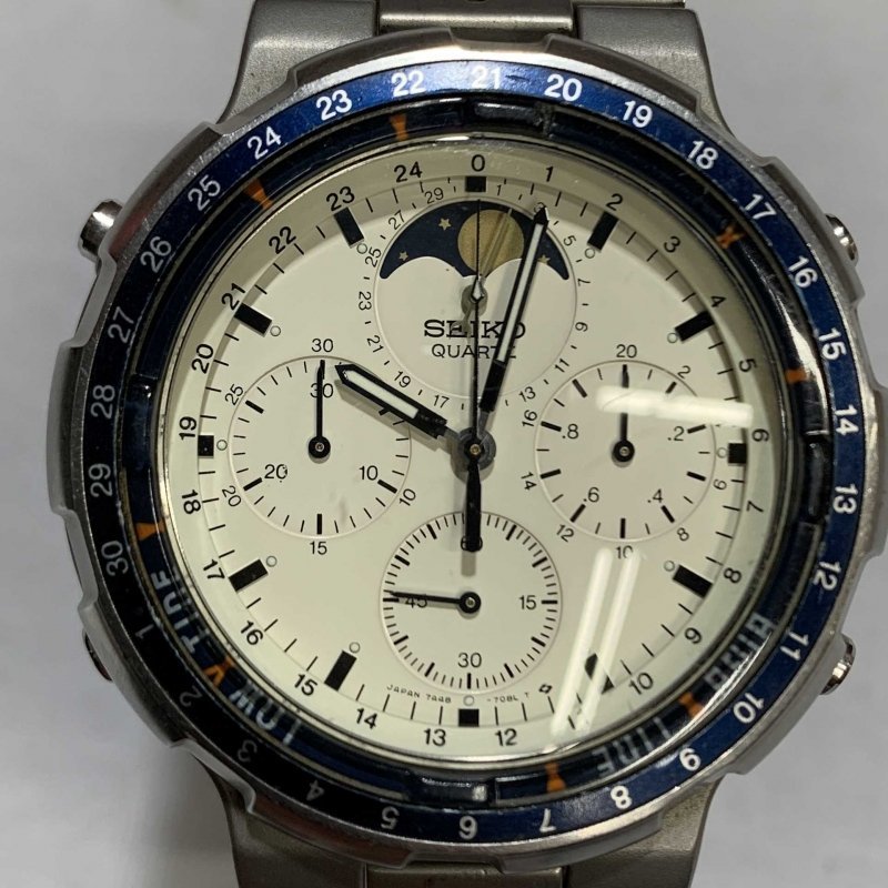 ＳＥＩＫＯ ７Ａ４８－７０５０ フィッシングマスター 腕時計 セイコー 動作品 ホワイト文字盤 本体のみ メンズ 時計/247_画像1