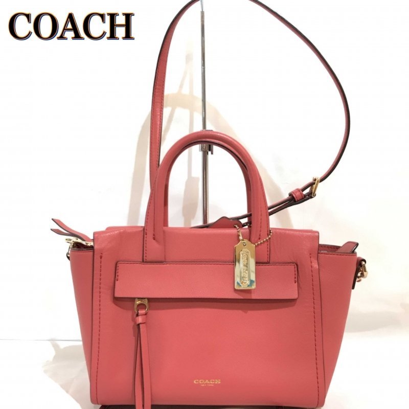 ＣＯＡＣＨ Ｄ－１４８２ ３０１４６ ハンドバッグ 金色金具 コーチ ２ＷＡＹバッグ ピンク ショルダーバッグ 外ポケット 鞄/269