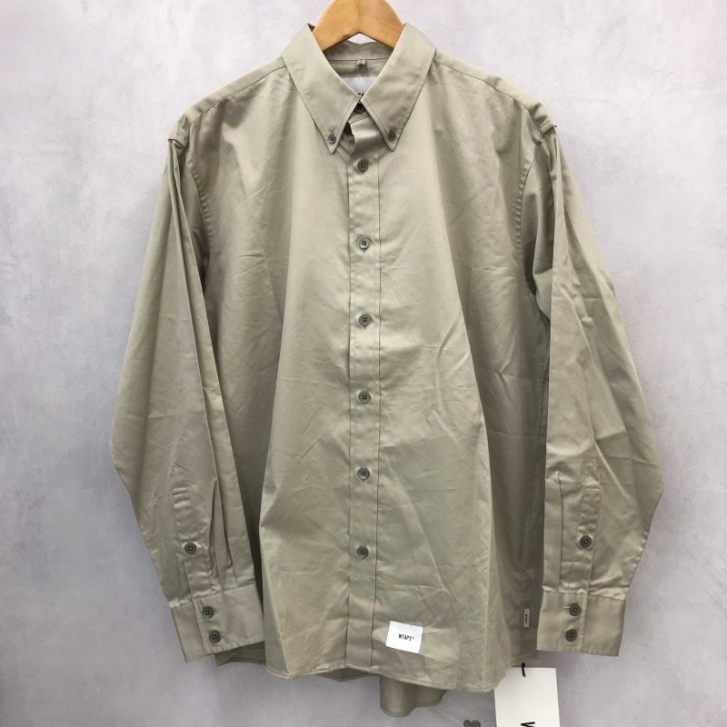 ＷＴＡＰＳ コットンツイル ボタンダウン 長袖 シャツ ダブルタップス ０２ ２１１ＴＱＤＴ－ＳＨＭ０１ ベージュ 洋品紳士服/241