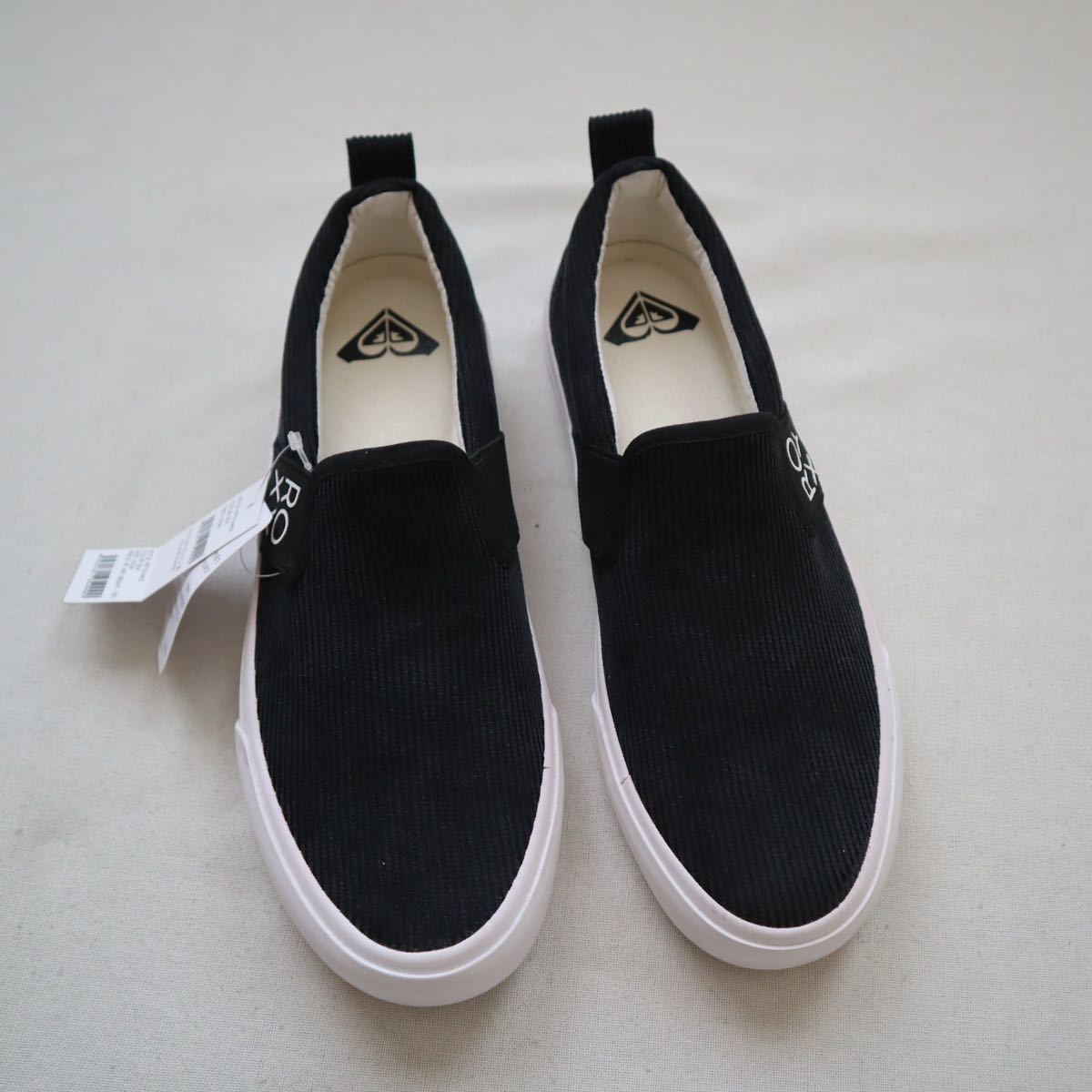 ROXY/ Roxy corduroy sneakers slip-on shoes RFT214403 ( black )23cm