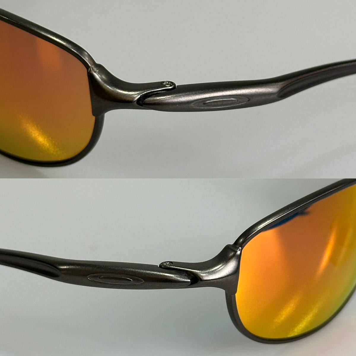 良品!OAKLEY オークリー E WIRE2.1 Pewter Ruby Iridiumサングラス 旧イーワイヤー2.1 廃盤品 ビンテージ_画像3