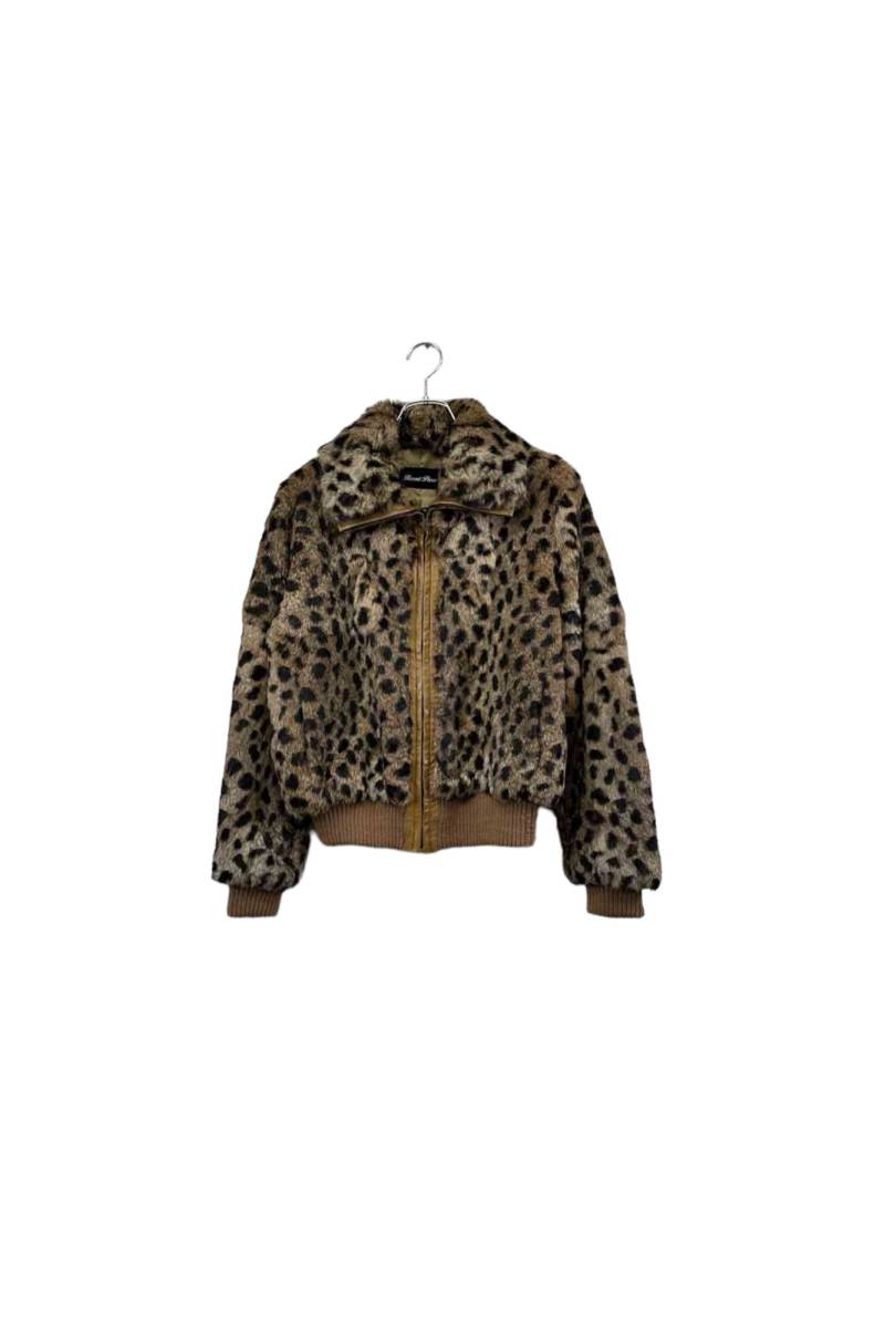 Recent Piece leopard fur jacket リセントピース ファージャケット レオパード ラビット サイズ9BR レディース ヴィンテージ 8
