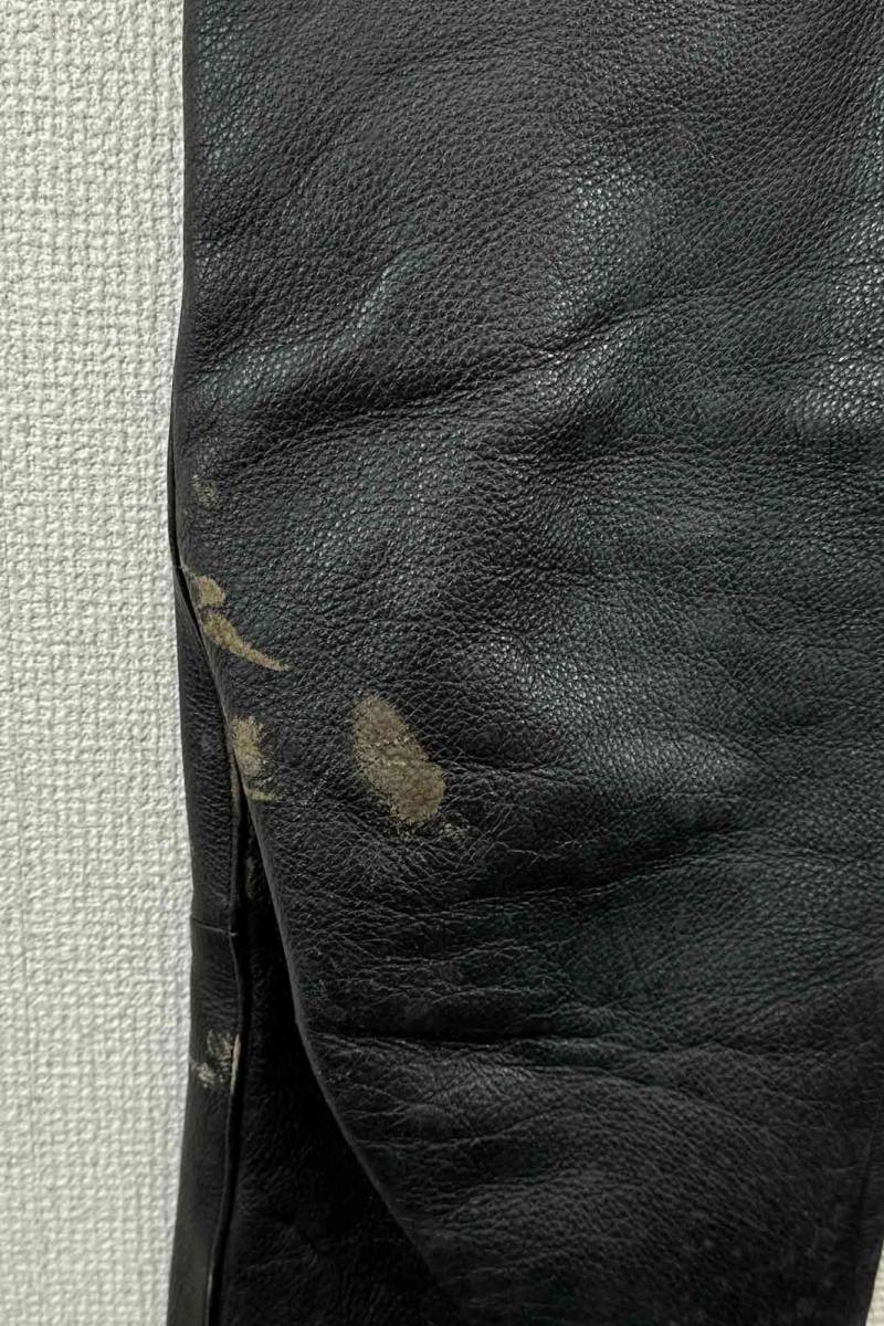 MANPHOTO black leather pants マンフォト レザーパンツ 牛革 ブラック サイズXL ボトムス メンズ ヴィンテージ 6_画像4