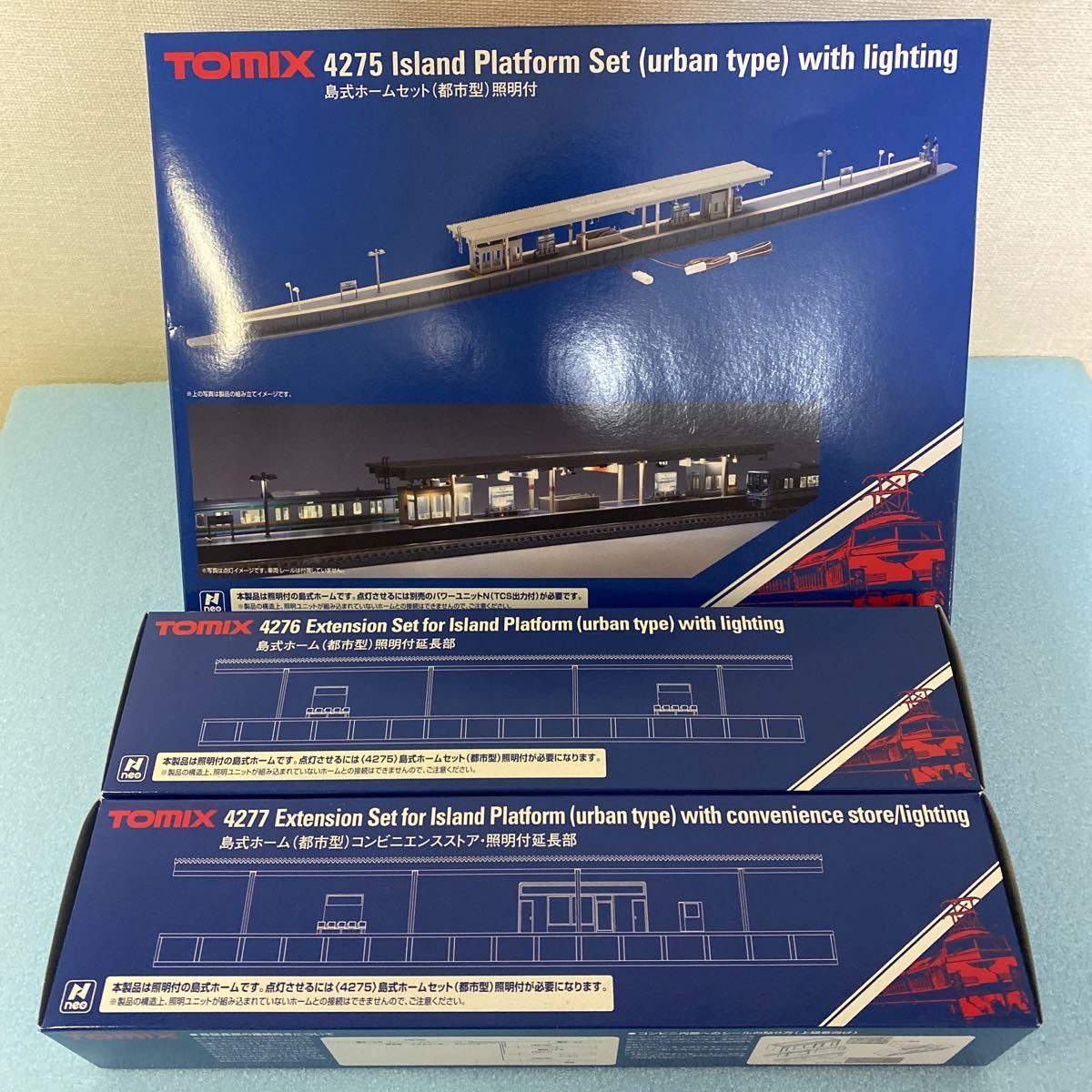 TOMIX 島式ホームセット（都市型）照明付き 4275・4277延長部(コンビニ)・4276延長部　セット【送料無料】_画像2