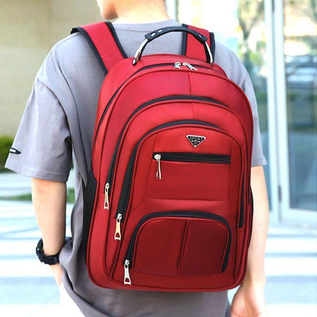 [ outlet ] rucksack rucksack business rucksack USB charge man and woman use high capacity simple going to school commuting largish waterproof travel [ red ]