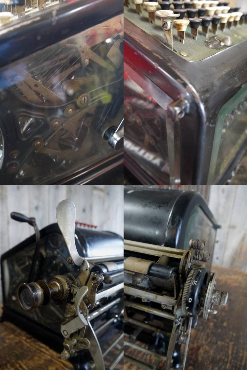 アンティークBURROUGHSAdding Machine [gopd-844]検アメリカ/USA/1900年～1920年代頃/ガラス張り/非常に重い/レトロカフェ店舗什器