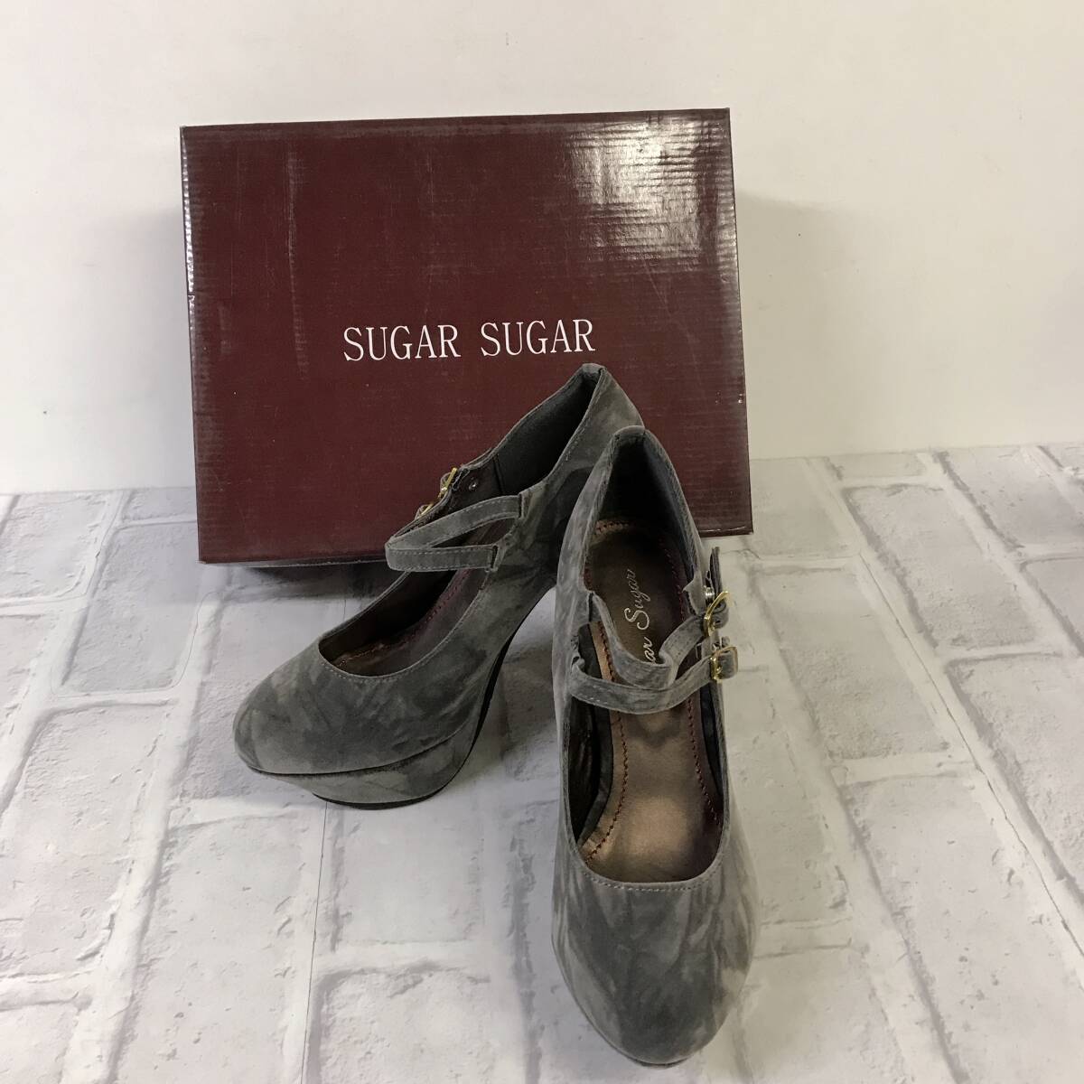 ☆【在庫処分】SUGAR SUGAR シュガーシュガー パンプス グレー系 23cm ヒール約11cm☆02-182ｐ_画像1