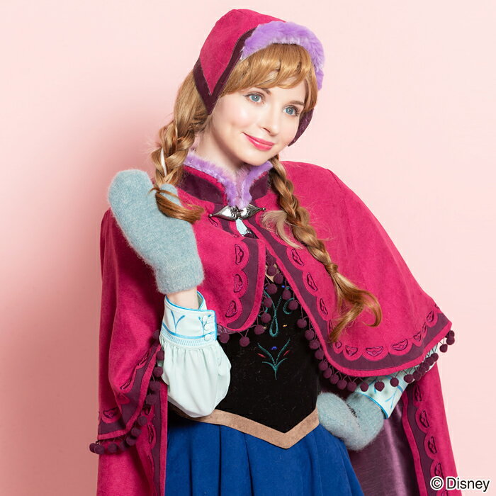 シークレットハニー ディズニー アナ雪 雪山 ケープ 帽子手袋 コスプレ 大人 仮装　Secret Honey