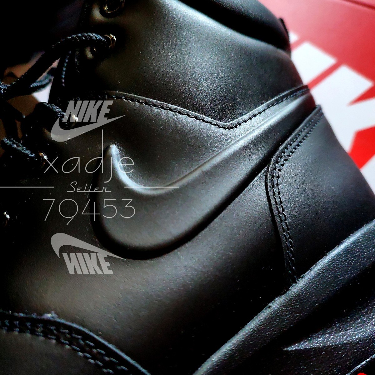 新品 正規品 NIKE ナイキ マノア レザー スニーカー ブーツ 黒 ブラック アウトドア キャンプ 27.5cm US9.5 箱付き_画像3