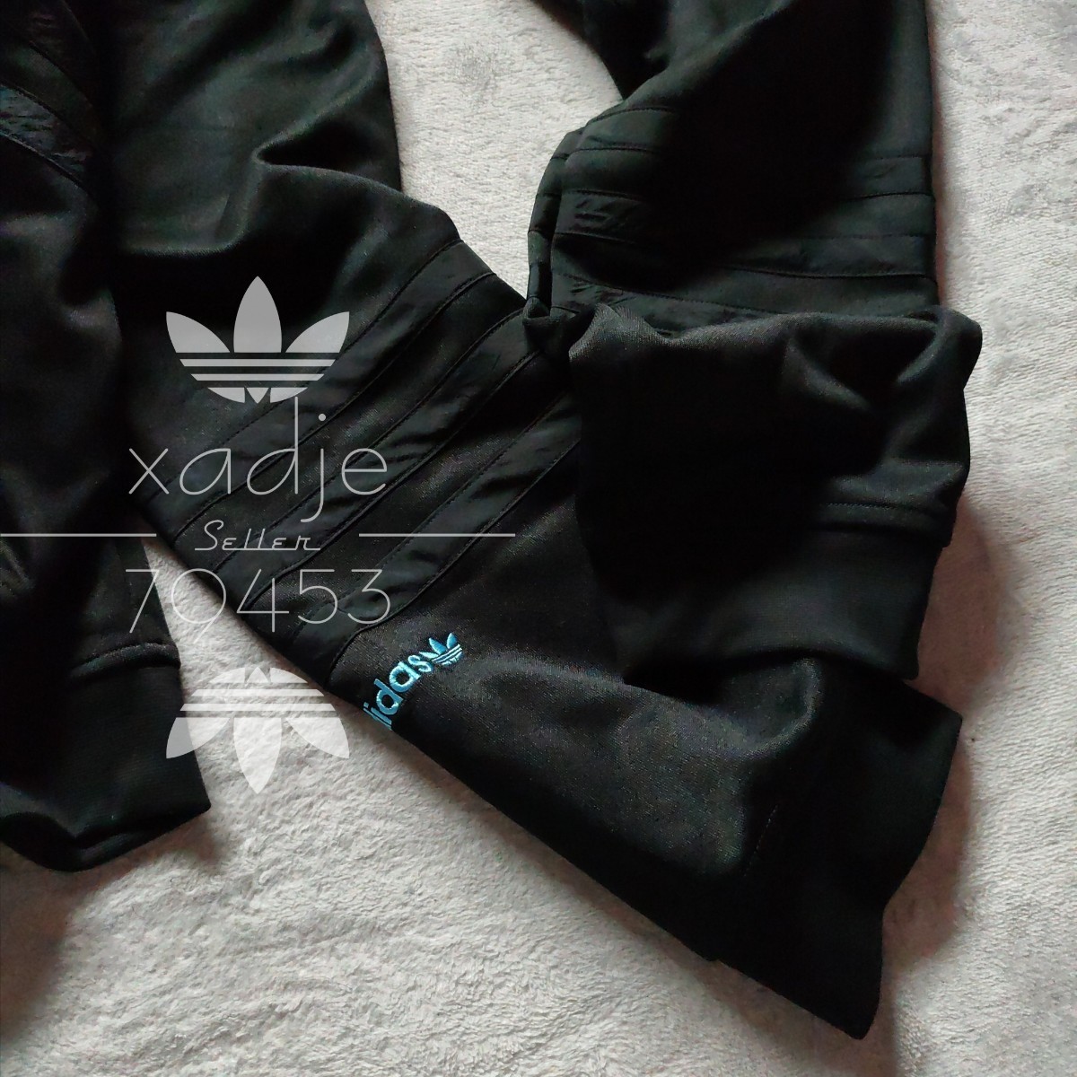 新品 正規品 adidas originals アディダス オリジナルス ジャージ 上下セット ジャケット パンツ セットアップ 刺繍 黒 ブラック XO 2XL_画像8
