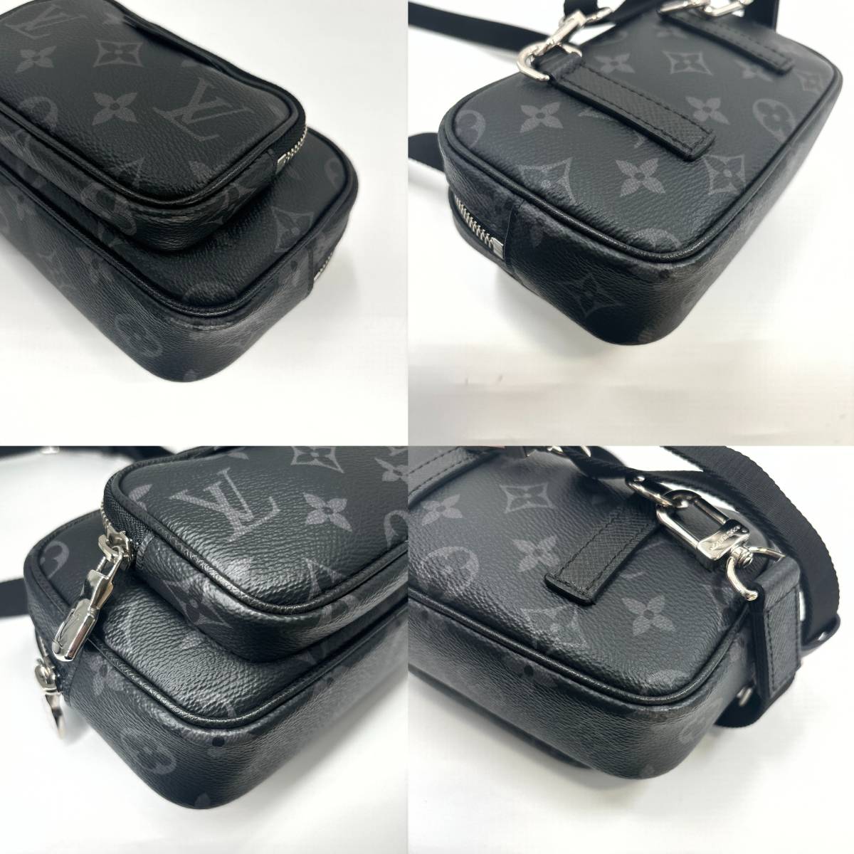 1円【新品未使用/IC】ルイヴィトン バッグ メンズ タイガラマ アウトドアポシェット ショルダーバッグ ノワール Louis Vuitton M30755 _画像6