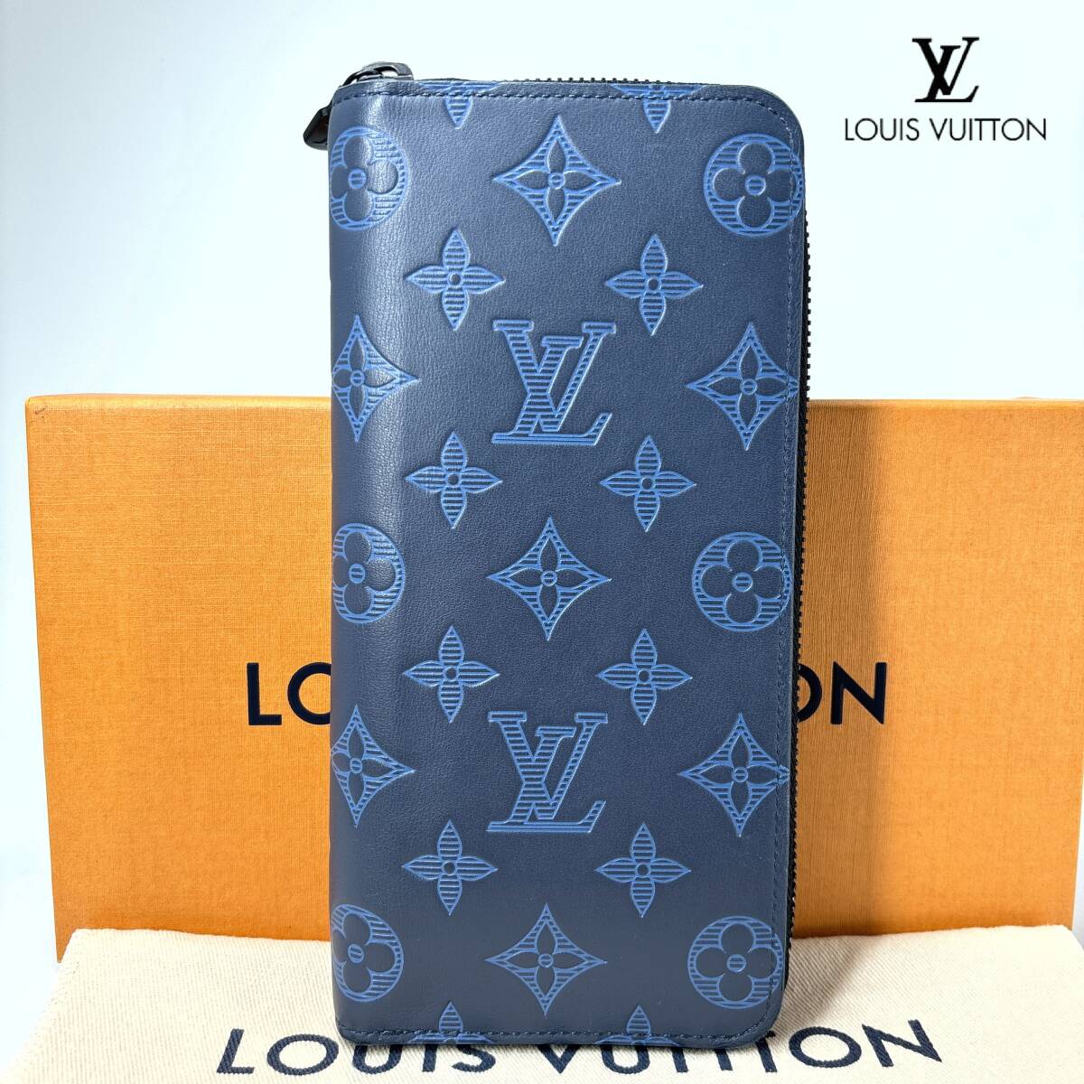 1円【超極美品】Louis Vuitton ルイヴィトン FRID 長財布 ジッピーウォレット モノグラムシャドウ ヴェルティカル レザー M80423 メンズ_画像1