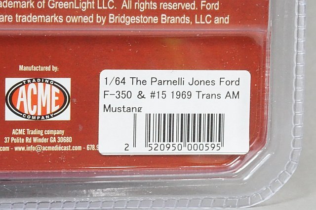 GREEN LiGHT グリーンライト 1/64 The Parnelli Jones Ford F-350 & #15 1969 Trans AM Mustang_画像4