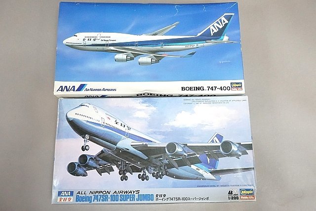 ★ ハセガワ 1/200 全日空 ボーイング747 ダッシュ 400/全日空 ボーイング747SR-100スーパージャンボ 2点セット プラモデル 10102_画像1