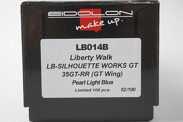 メイクアップ EIDOLON アイドロン 1/43 Liberty Walk LB-Silhouette WORKS GT 35GT-RR GT Wing パールライトブルー 100台限定 LB014B_画像7