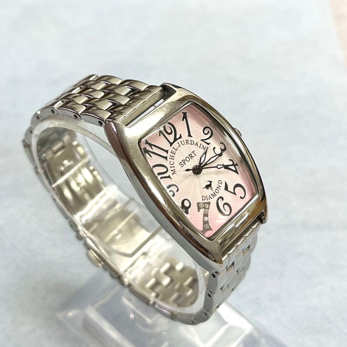 稼働　良品　MICHEL JURDAIN ダイヤモンド 5P レディース腕時計　天然ダイヤモンド　トノー　ピンク　 クォーツ
