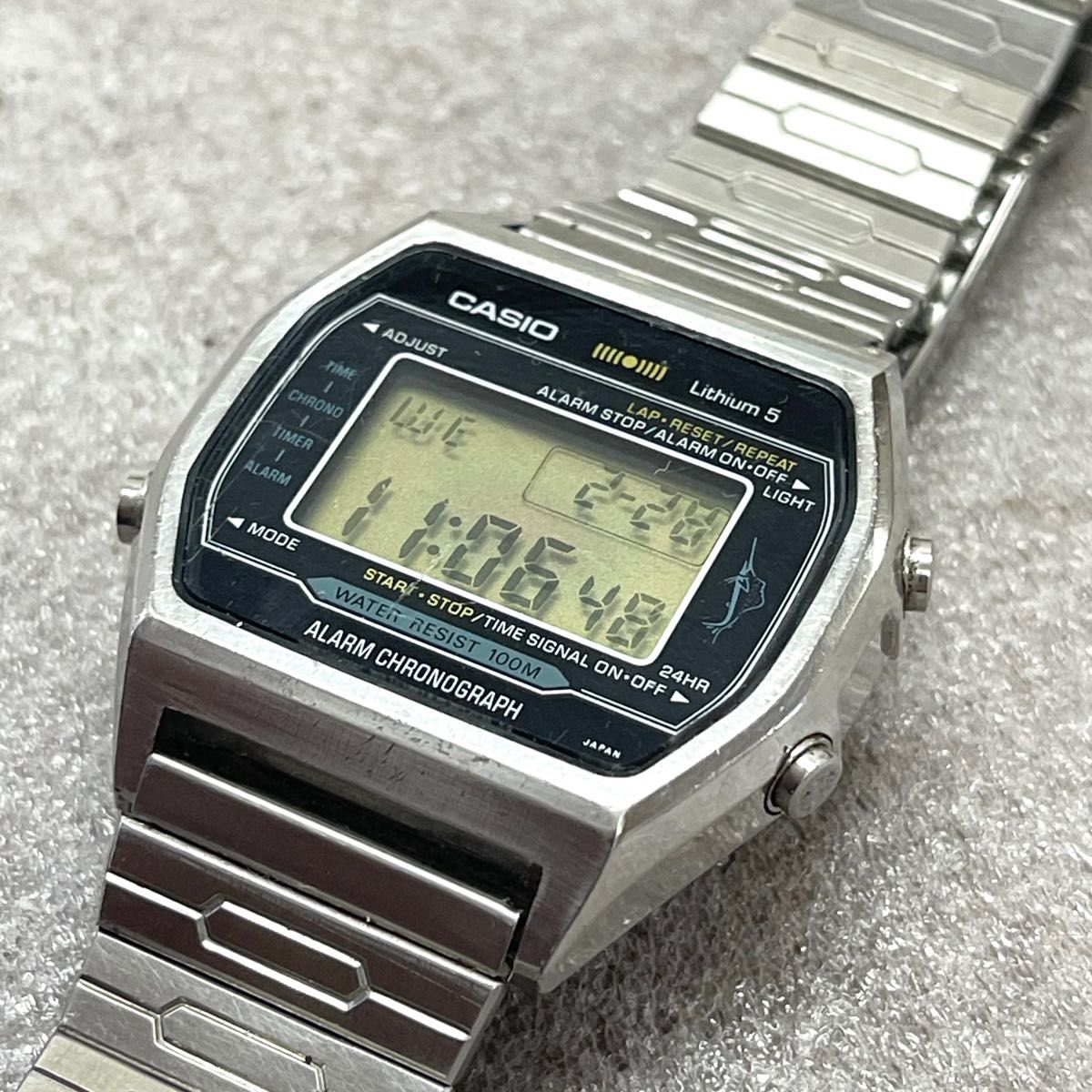 稼働　CASIO カジキ　H101 リチウム5 70年代　アラームクロノ　カシオ　カジキマグロ　ビンテージ　腕時計メンズ腕時計