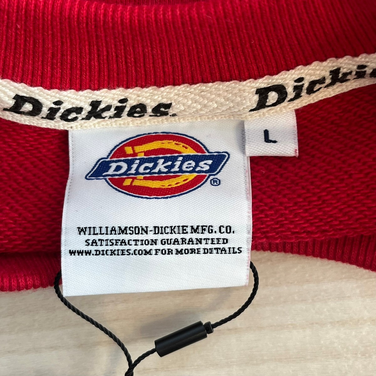 Dickies ディッキーズ 新品タグ付き 前面ビッグプリント トレーナー スウェットトレーナー　レッド　サイズL　長袖_画像5