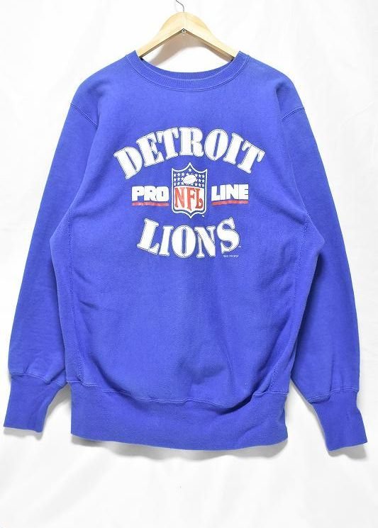 ＠美品 90年代 米国製 デトロイト ライオンズ NFL Detroit Lions チャンピオン リバース スウェットc198 XL フットボール